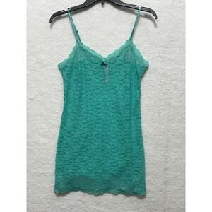 Victoria's Secret Lace Cami‎ Top Medium M Turquoise Lingerie